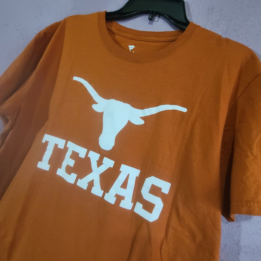Fanatics Texas U Longhorns T-Shirt Mens Large Orange Short Sleeve Logo Tee